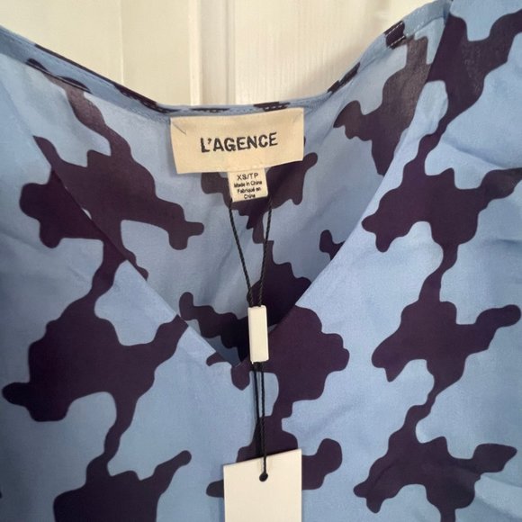 New L'Agence Blue V Neck Tank Dark Aster Size XS Extra Small - Picture 2 of 6